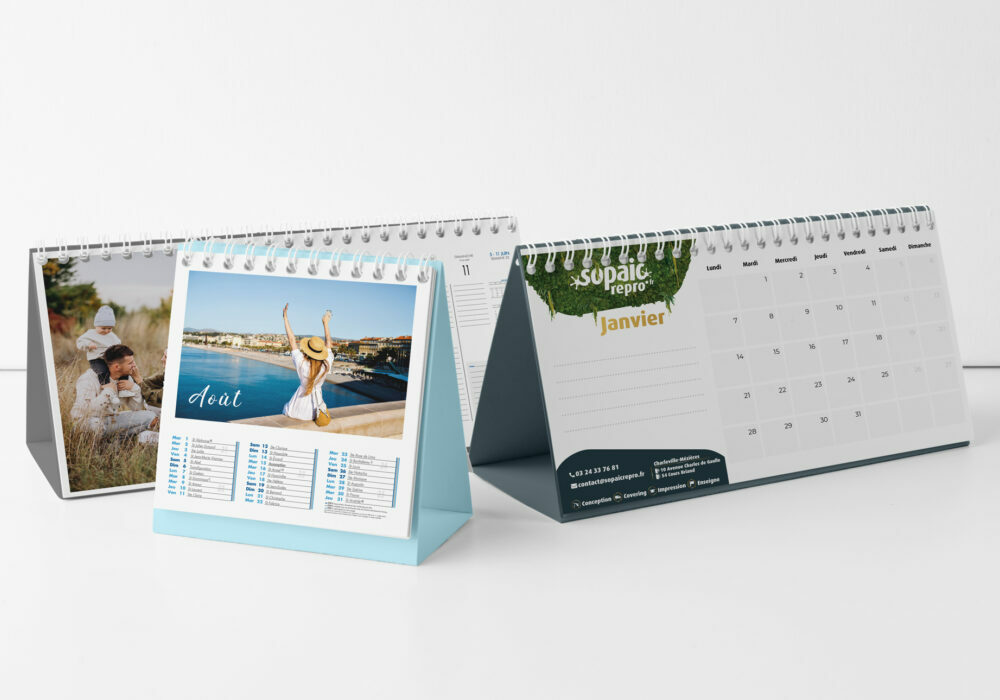 Calendrier chevalet à spirale