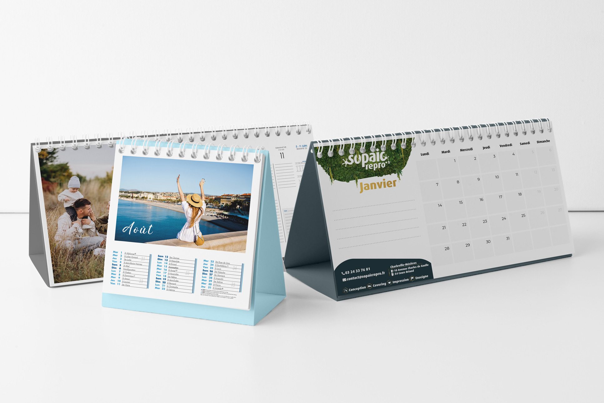 Calendrier chevalet à spirale