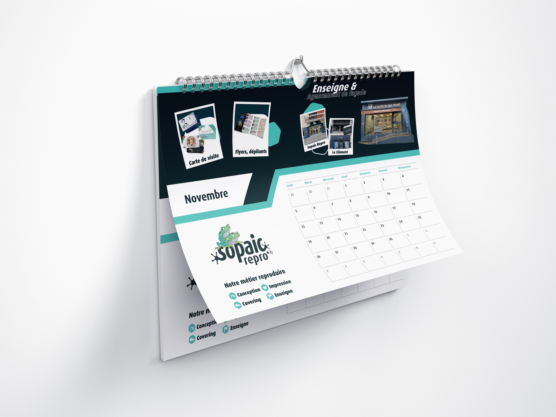 Calendrier mural à spirale