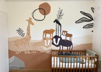 Papier peint enfant - thème safari