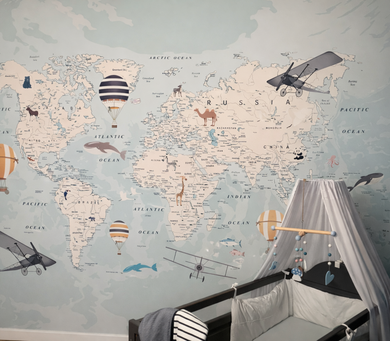 Papier peint enfant - thème voyage